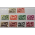 Hungary - 1950 - Five-Year Plan - 10 cancelled hinged stamps