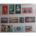 Union of South Africa - Mixed Lot of 13 cancelled and hinged
