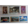 Romania - Mixed lot of 6 cancelled and hinged stamps