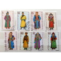 Mongolia - 1969 - Traditional Costumes - Set of 8 cancelled stamps