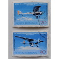Romania - 1976 - Romanian Airline - 2 cancelled stamps