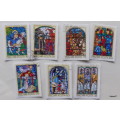 Hungary - 1972 - Stained Glass Windows - Set of 7 cancelled and hinged stamps