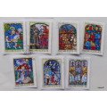 Hungary - 1972 - Stained Glass Windows - Set of 7 cancelled and hinged stamps