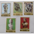 Fujeira - 1972 - Sculptures - Set of 5 cancelled hinged stamps