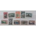 Ceylon - George VI Definitives 1938-49 - 10 used hinged stamps