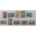 Ceylon - George VI Definitives 1938-49 - 10 used hinged stamps
