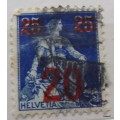 Switzerland - 1921 - Helvetia kneeling - Overprint with new values - Used (on paper).