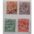 Union of South Africa - 1913-24 - George V - 1/2d, 1d, 1 1/2d, 2d - Used hinged stamps