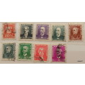 Brazil  - 1955-64 - Famous People - 9 used stamps