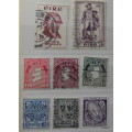 Ireland - Mixed lot of 8 used stamps (mostly definitives)
