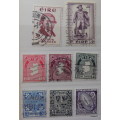 Ireland - Mixed lot of 8 used stamps (mostly definitives)
