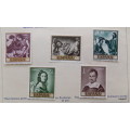 Spain - 1962 - Zurbaran paintings - 5 Unused hinged stamps