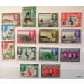 Nyasaland - 1945 - George VI - Local Motives -  Set of 14 Unused hinged stamps