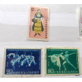 Bulgaria - 1959 Dancers and 1961 Regional Dress - 3 Used hinged stamps