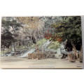 Suwa Park Nagasaki Entrance Japan - Old Hand Tinted Postcard -- Not postally used