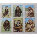 Guinea Bissau - 1983 - African Apes and Monkeys - 6 Cancelled hinged stamps