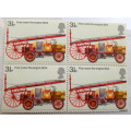 GB - 1974 - Fire Service - Block of 4 x 3 1/2p Unused stamps