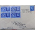 GB - 1948 - Olympic Games - Block of 4 Stamps on Envelope - Paquebot Posted at Sea to Pretoria