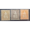 Switzerland - Definitives of 1881 - Seated Helvetia - 3 Unused hinged stamps