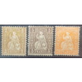 Switzerland - Definitives of 1881 - Seated Helvetia - 3 Unused hinged stamps
