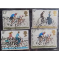 GB - 1978 - Cycling - Set of 4 Used stamps