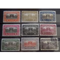 Austria - 1919-21 - Parliament Building Vienna - Set of 9 Mixed (1)Used and (8)Unused hinged stamps