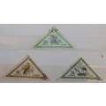 Hungary - 1952 - Birds - Triangle Air Mail Stamp - 3 Cancelled hinged stamps