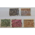 Belgium - 1921 - Railway stamps `winged wheel` type - 5 Used Hinged stamps