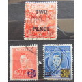 Australia - 1930 - 1 x George V and 2 x George VI War Tax - Overprint stamps - Used Hinged