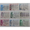 Philippines - Honouring Former Presidents: Presidential Sayings.- 9 Used hinged stamps