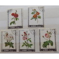 Ajman - 1969 - Roses - 6 cancelled and hinged stamps