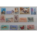 World Mix - Mixed Lot of 14 Used, some hinged, stamps