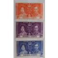 Sierra Leone -1937 - George Vi - Coronation - Set of 3 Unused Stamps