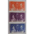 Sierra Leone -1937 - George Vi - Coronation - Set of 3 Unused Stamps