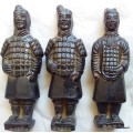 Three Chinese Terracotta Army Replica Infantry Figurines