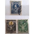 Siam - 1910 King Rama V Garuda- 2 Used Hinged stamps and 1921 King Vajiravudh - 1 Used Hinged stamps