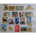 Mixed Lot of 18 Used (some Hinged) stamps - Theme: Animals and Birds