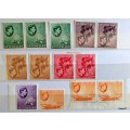 Seychelles - 1938  - King George VI - 13 Unused Hinged stamps (some pairs)