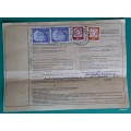 Germany - 1962 - Parcel Card - No. 930 Wangen (Allgau) - To Monat and Co, Cape Town