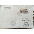 Union Castle Line Envelope - Stamped `Southampton Castle` - Date stamp St Helena AP 19 74 Jamestown