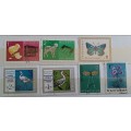 Bulgaria - Mixed Lot of 7 Used and Unused stamps - Theme:  Birds, Butterfly, Farm animals, Flowers