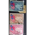 Republic of China - 1939 - 150th Anniv. of the Constitution of USA - 3 Used stamps