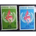 Togo - 1963 - Human Rights - 2 Unused hinged stamps