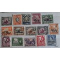 Colonial Britain - Tanganyika Kenya Uganda - George Vi and ElizabethII - Mixed Lot of 15 Used stamps