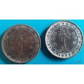 Ceylon - George V - 1922 and 23  - One cent x2 - Bronze