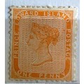 Prince Edward Island -1862 - Queen Victoria - One Penny - 1 Unused Hinged stamp