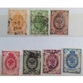 Russia - 1889-1912 - 5 Used Stamps and 2 Used Hinged stamps
