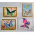 Fujeira - Butterflies - Mixed Lot of 4 Cancelled Hinged stamps
