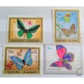 Fujeira - Butterflies - Mixed Lot of 4 Cancelled Hinged stamps