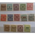Germany - Weimar Republic - 1923 - Inflation issues - 14 Unused Hinged stamps